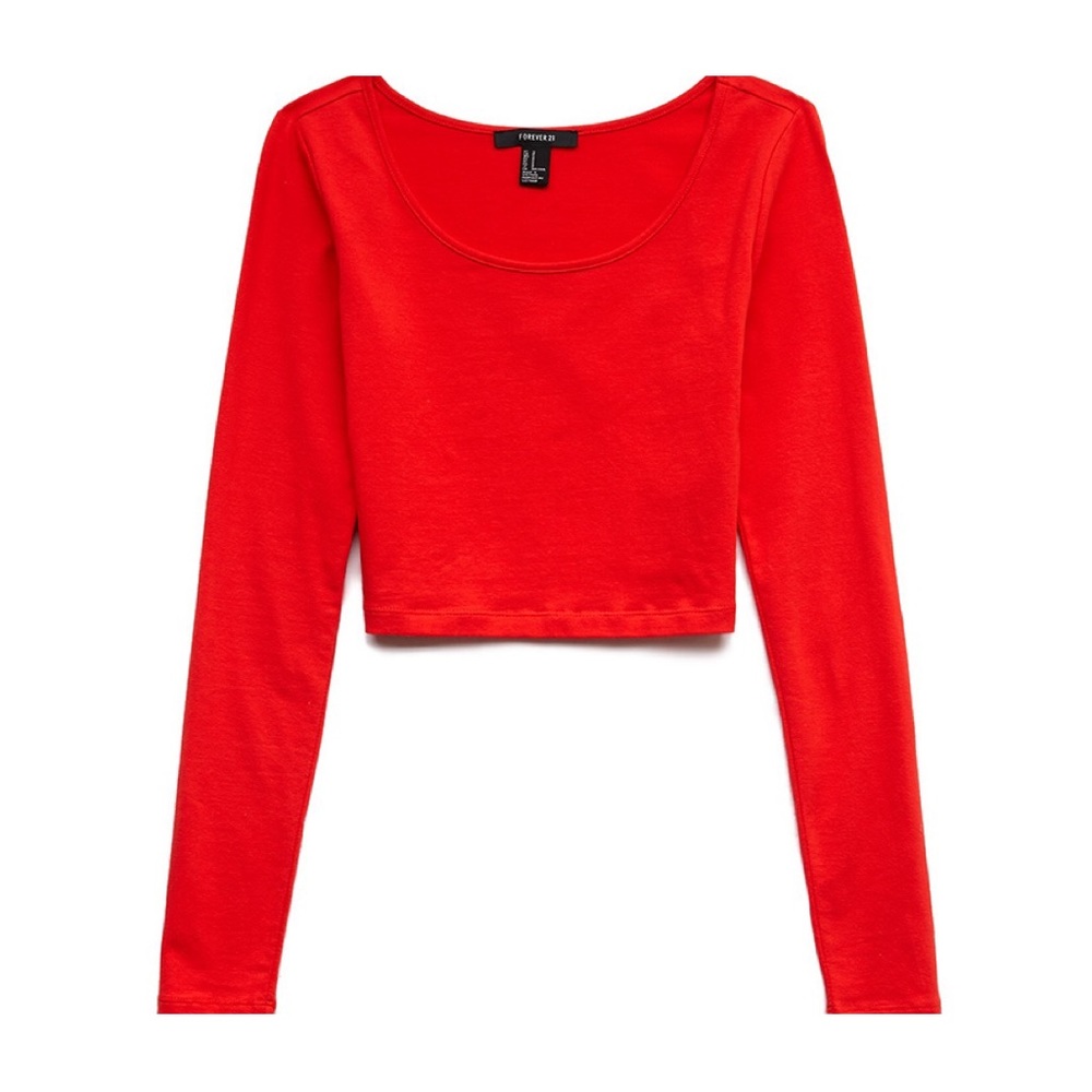 Spandex Long-Sleeve Crop Top